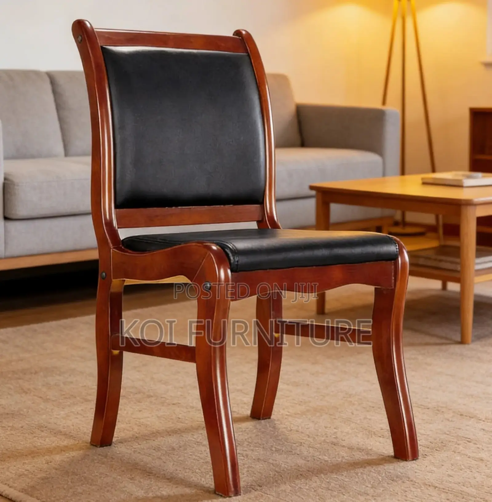 Office Chairs; Armless Mahogany Made Leather Office Chair