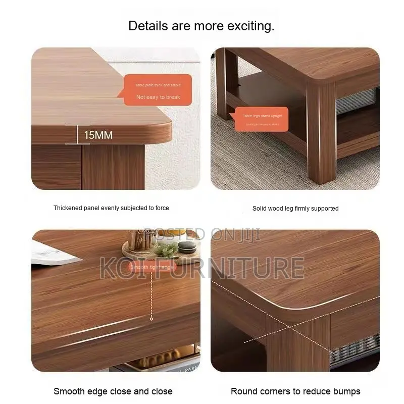 Coffee Table; Wooden Mahogamy Home Office Coffee Table