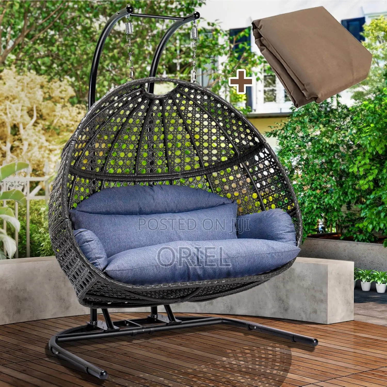 Home Chairs: 2-Seater Hanging Hammock Chair for Indoor Outdoor