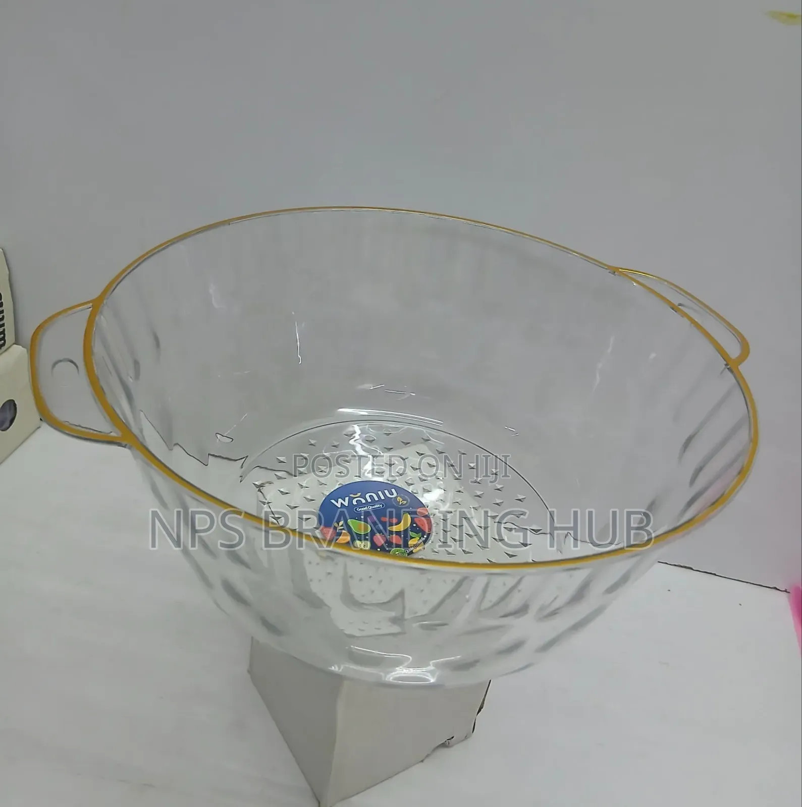 Acrylic Fruit / Salad Bowl Acrylic With Gold Rim Ao