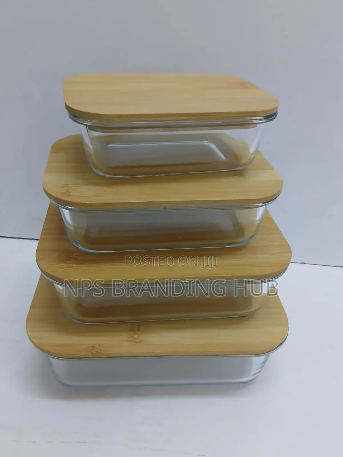 4 in 1 Snack Storage Box Set Wooden Top Lid. Ao