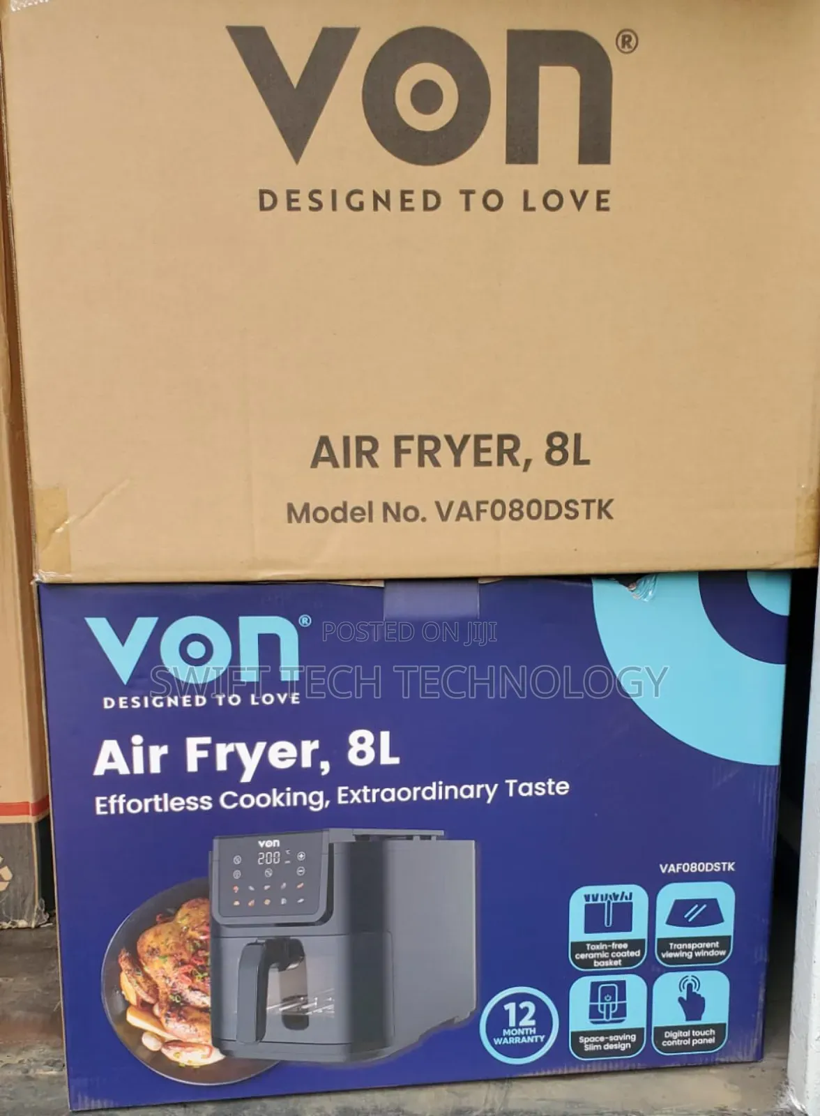 Von 8l Digital Slim Design Air Fryer 