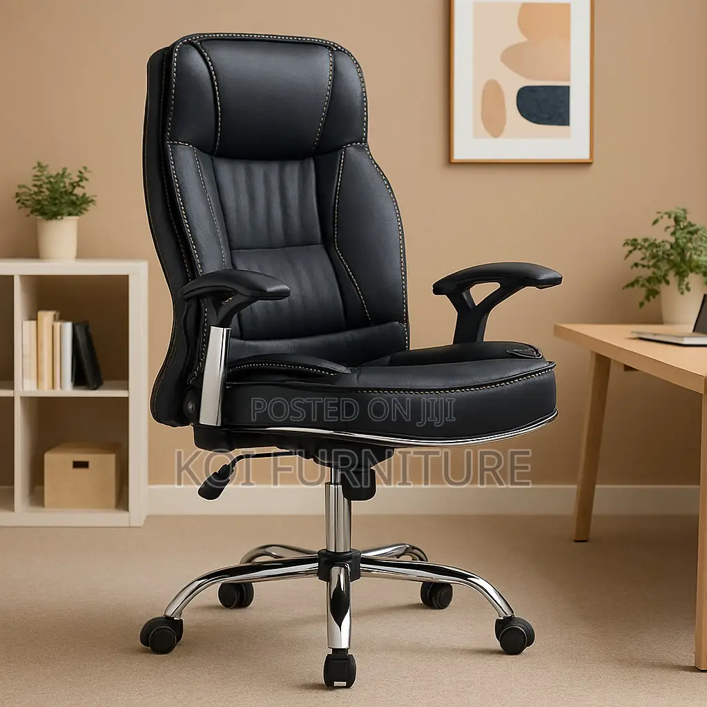 Office Chair; Leather Reclining Executive Office Chair