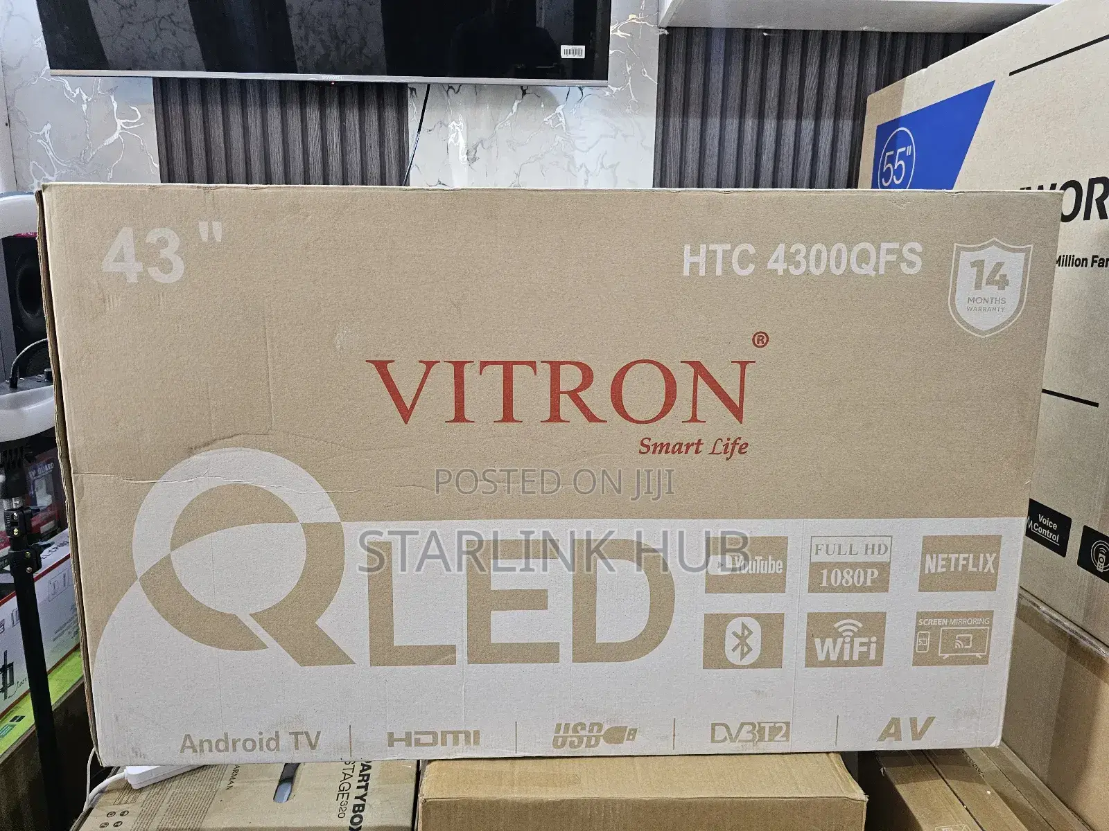 Vitron 43′′ Qled FHD Smart Android Tv- Htc4300qfs Bluetooth Enabled