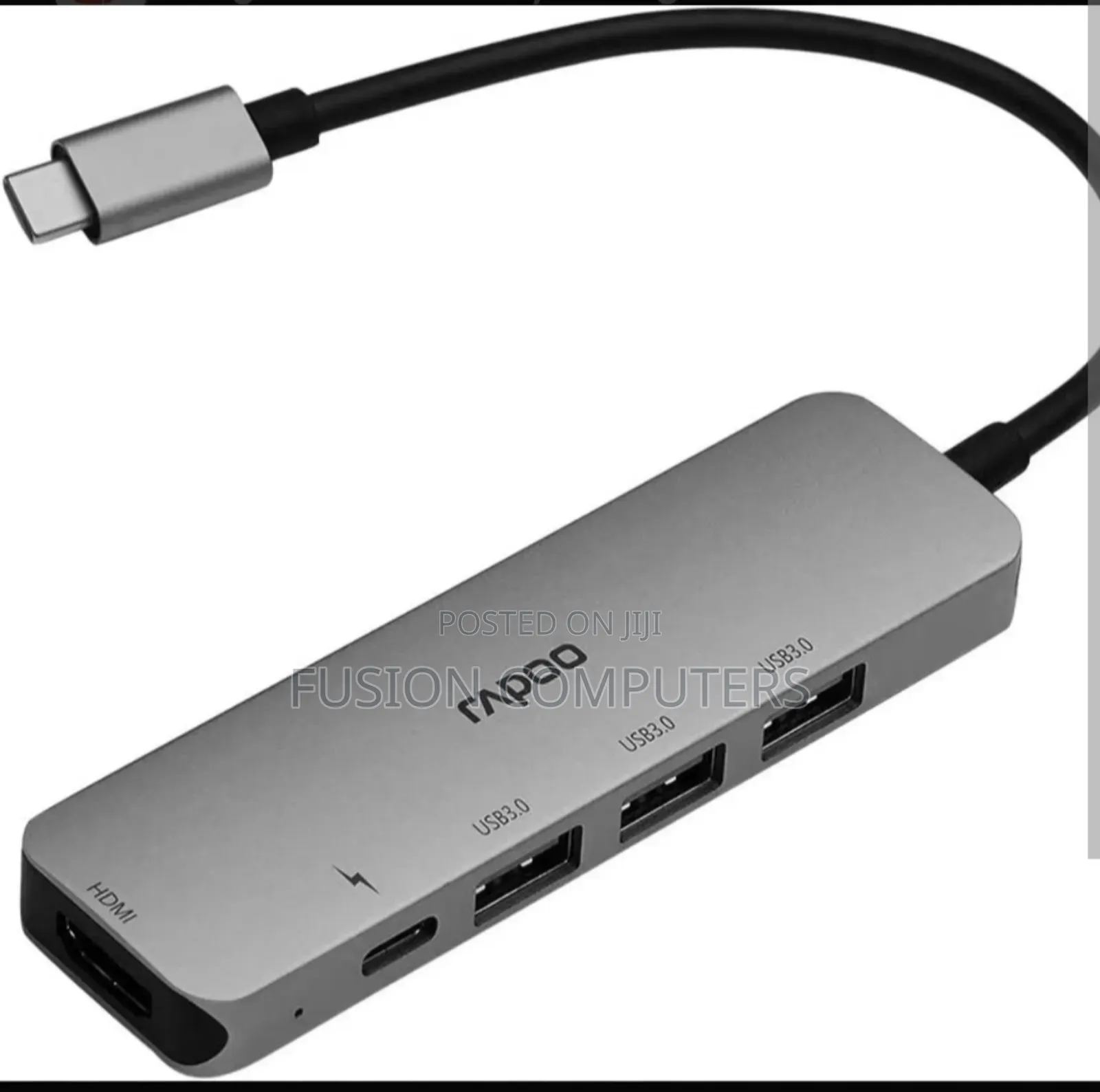 Rapoo Type C Xd100c 5 in 1 Adapter With Hdmi 3 Usb 3.0 Ports Type C
