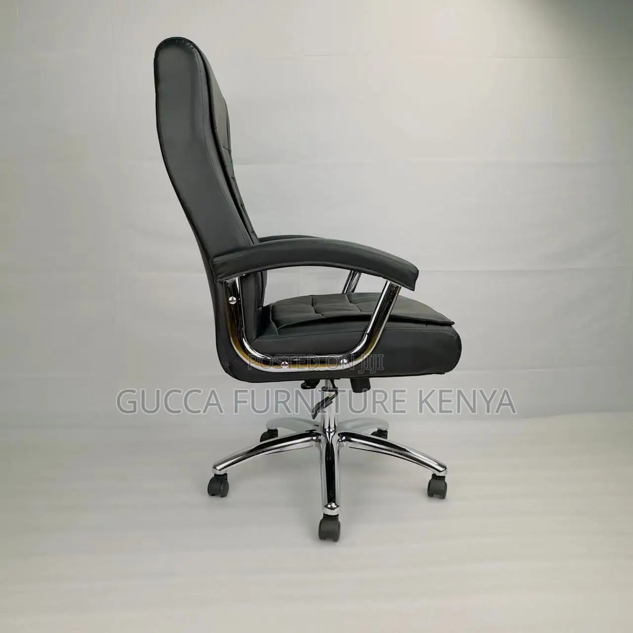 Office Gray Luxury Leather Workstation Chair