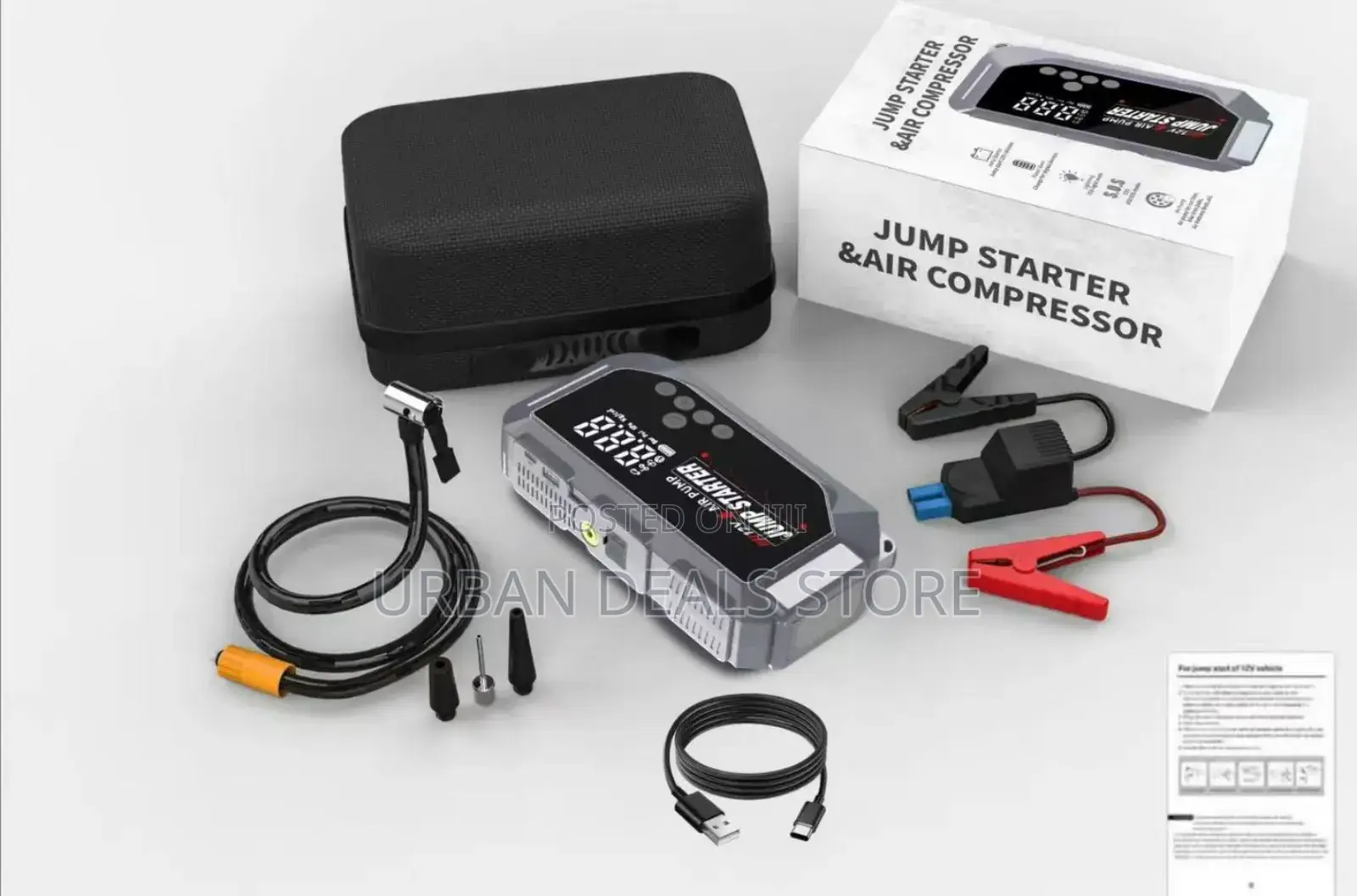 New Design High Power Digital Jump Starter With Digital Compressor