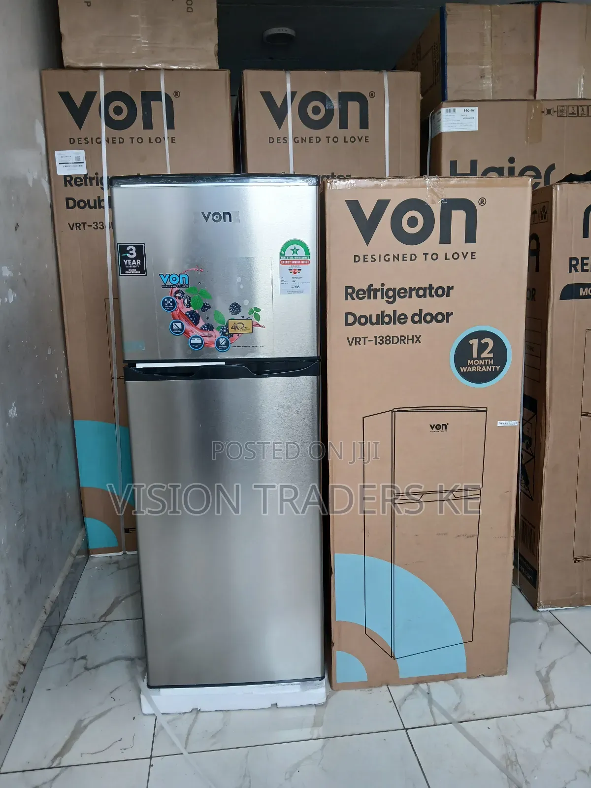 Von 138litres 2 Doors Direct Cool Refrigerator-Freezer