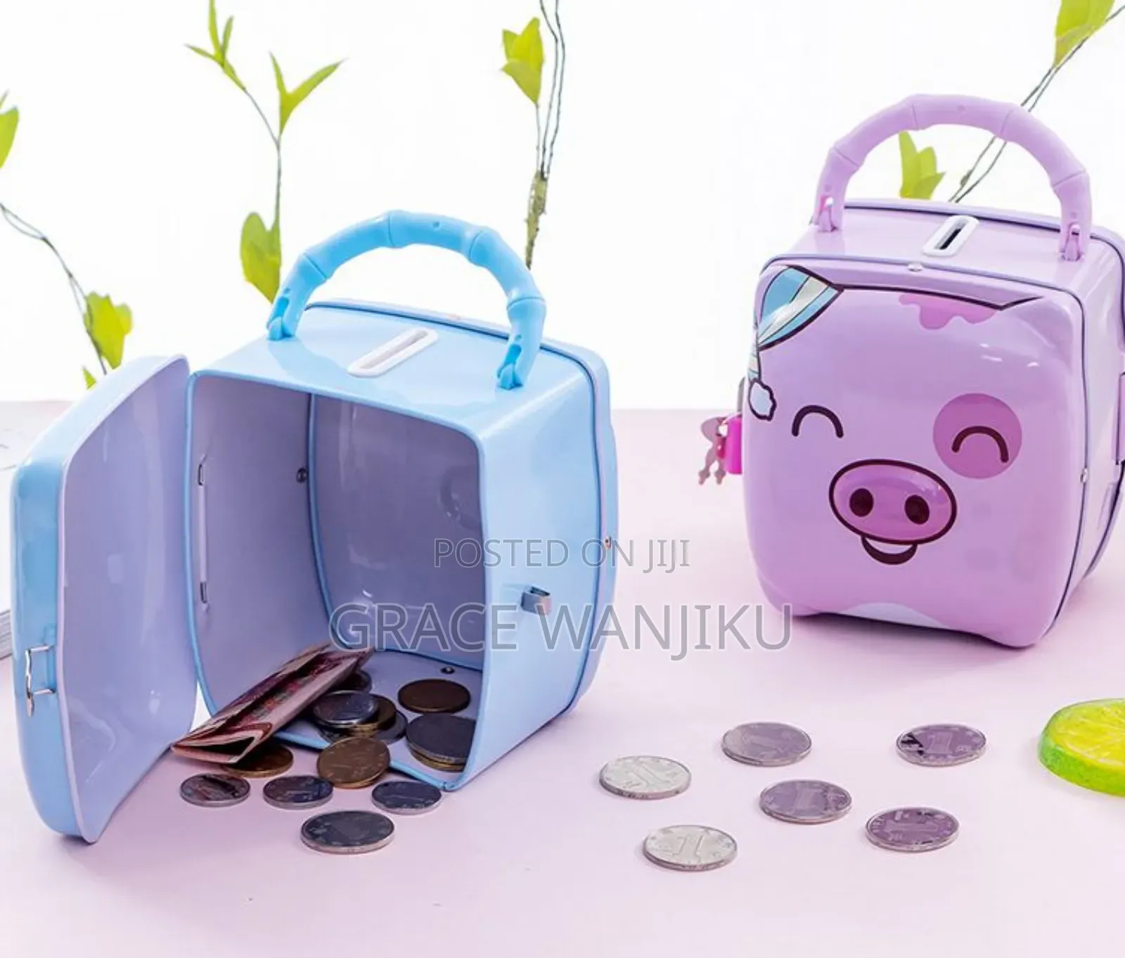 Piggy Bank Metallic Type With Padlock 2 Keys