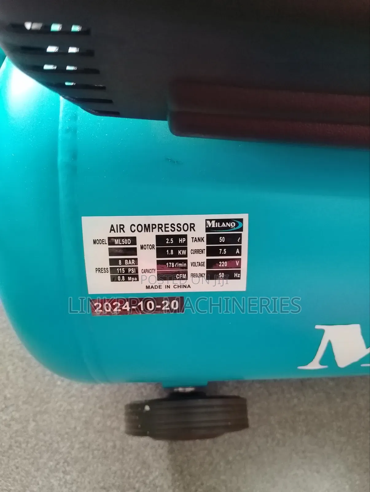 2.5hp 50 Litres Milano Electric Air Compressor
