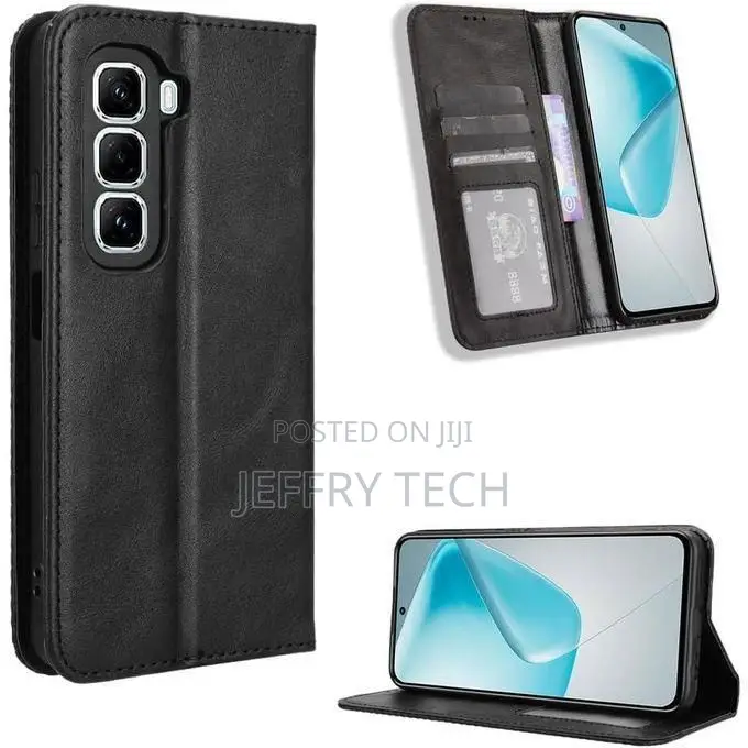 Leather Flip Cover Case for Infinix Hot 60 Pro+ (Hot 60 Pro Plus)