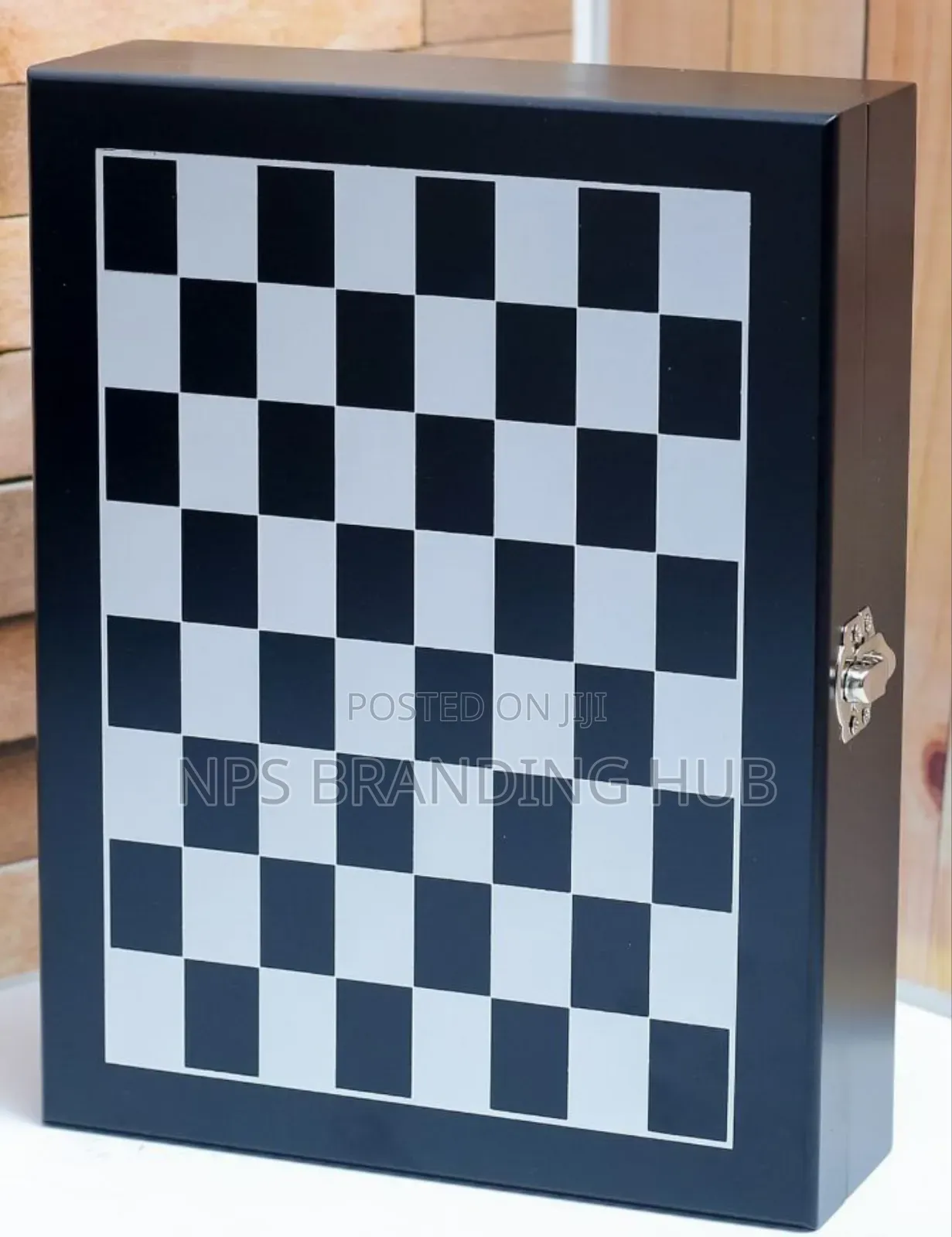 Chess Bar Set,Wooden Box With A Built-in Chessboard