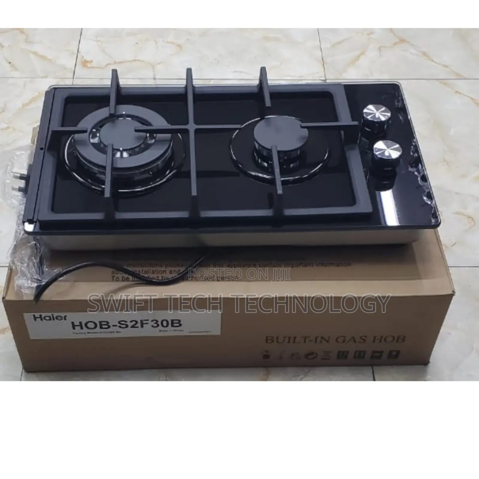 Haier Glass Inbuilt 2 Burner With Wok Burner Hob Cooker 
