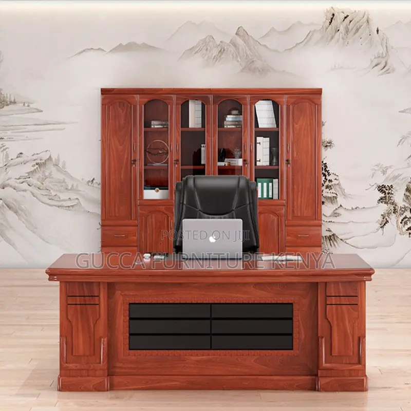 160cm Executive Mahogany L-Shaped Boss Desk