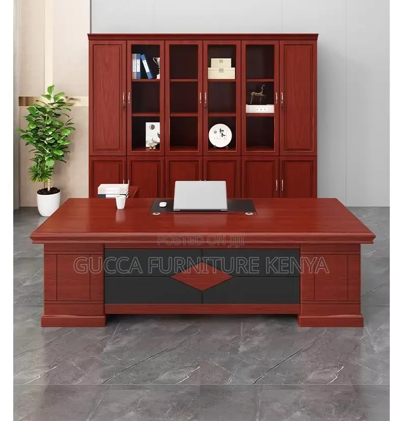 160cm Executive Mahogany L-Shaped Boss Desk