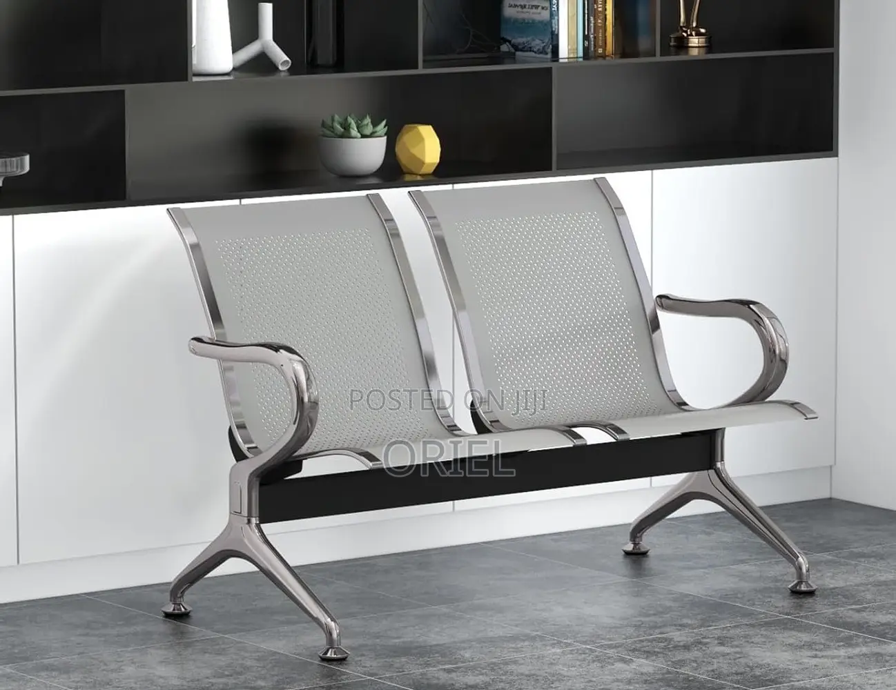 Office Bench : 2-Seater Office Unpadded Waiting Bench