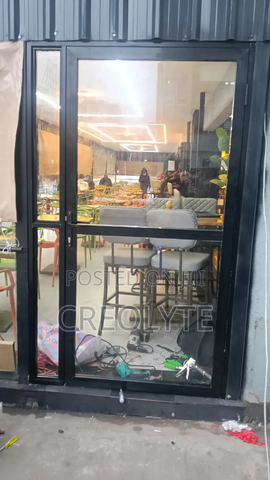 Black Coated Aluminium Door