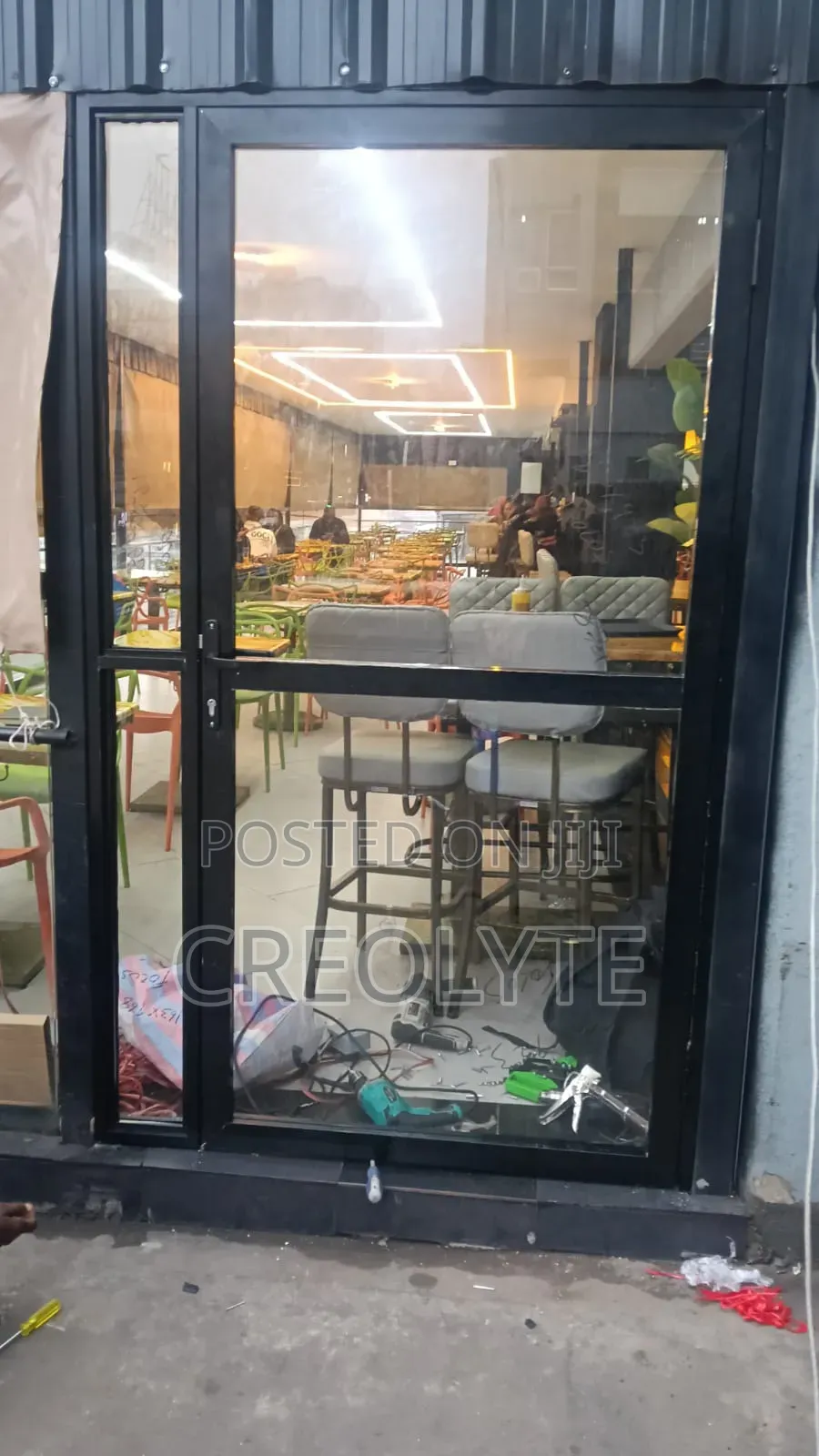 Black Coated Aluminium Door