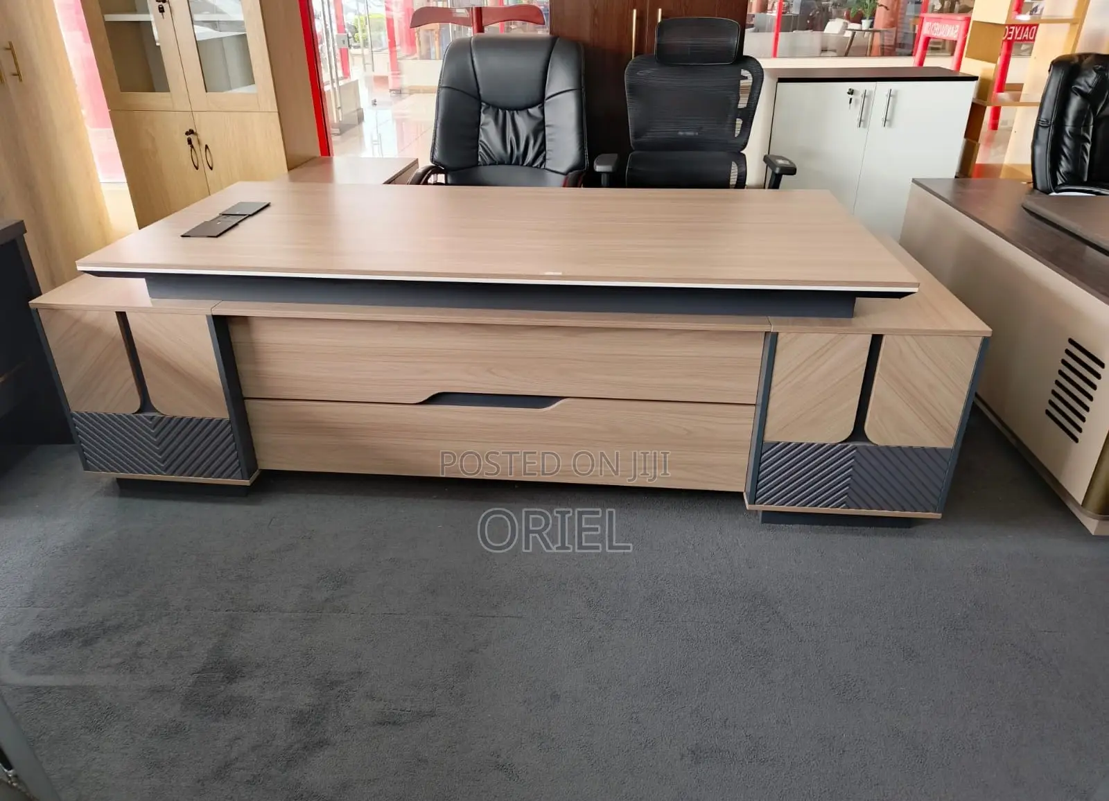 Office Desk : 240cm Office L-Shaped Executive Desk