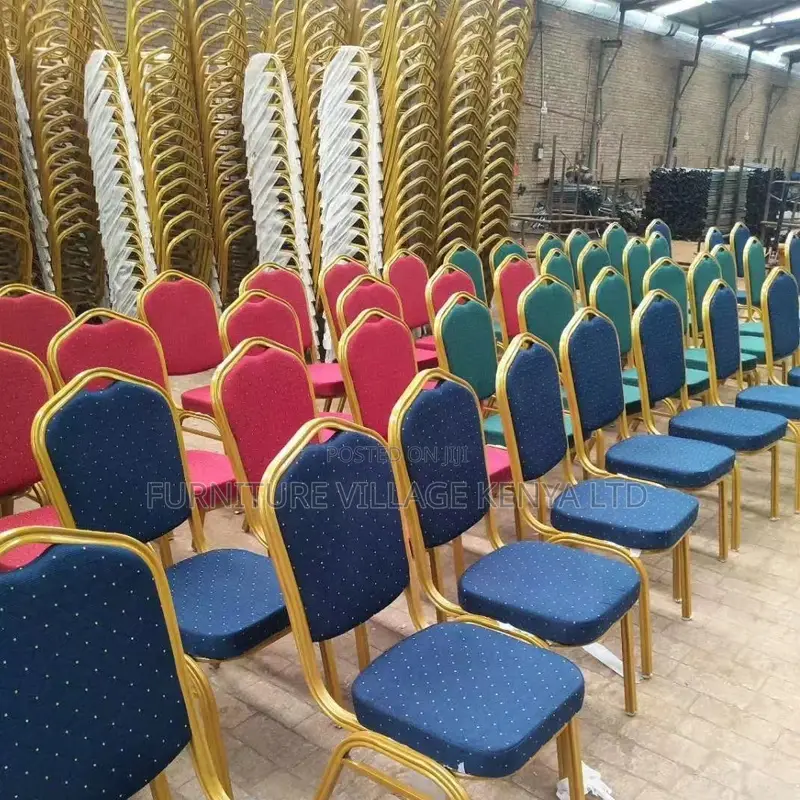 Office Chair ; Red Metallic Banquet Event Chair