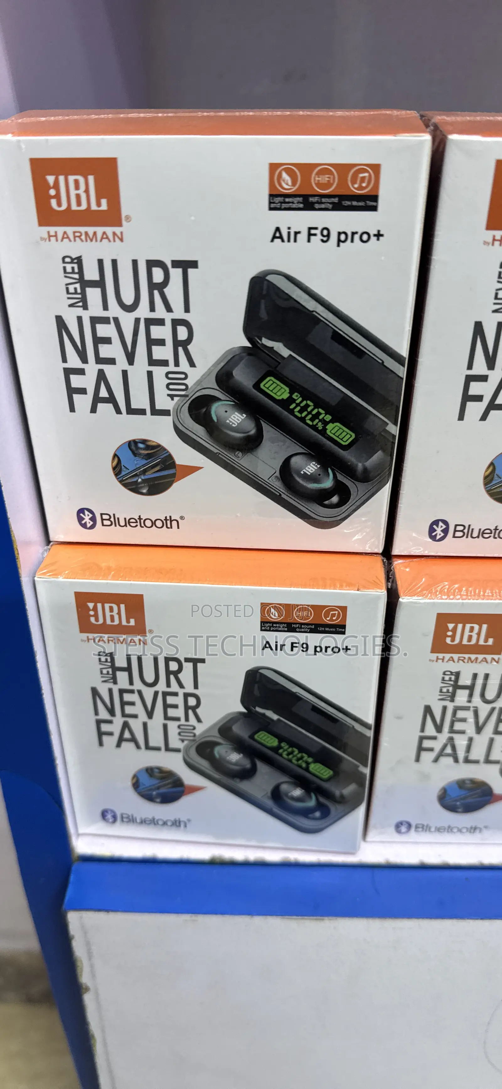 JBL F9 Pro Wireless Earbuds.