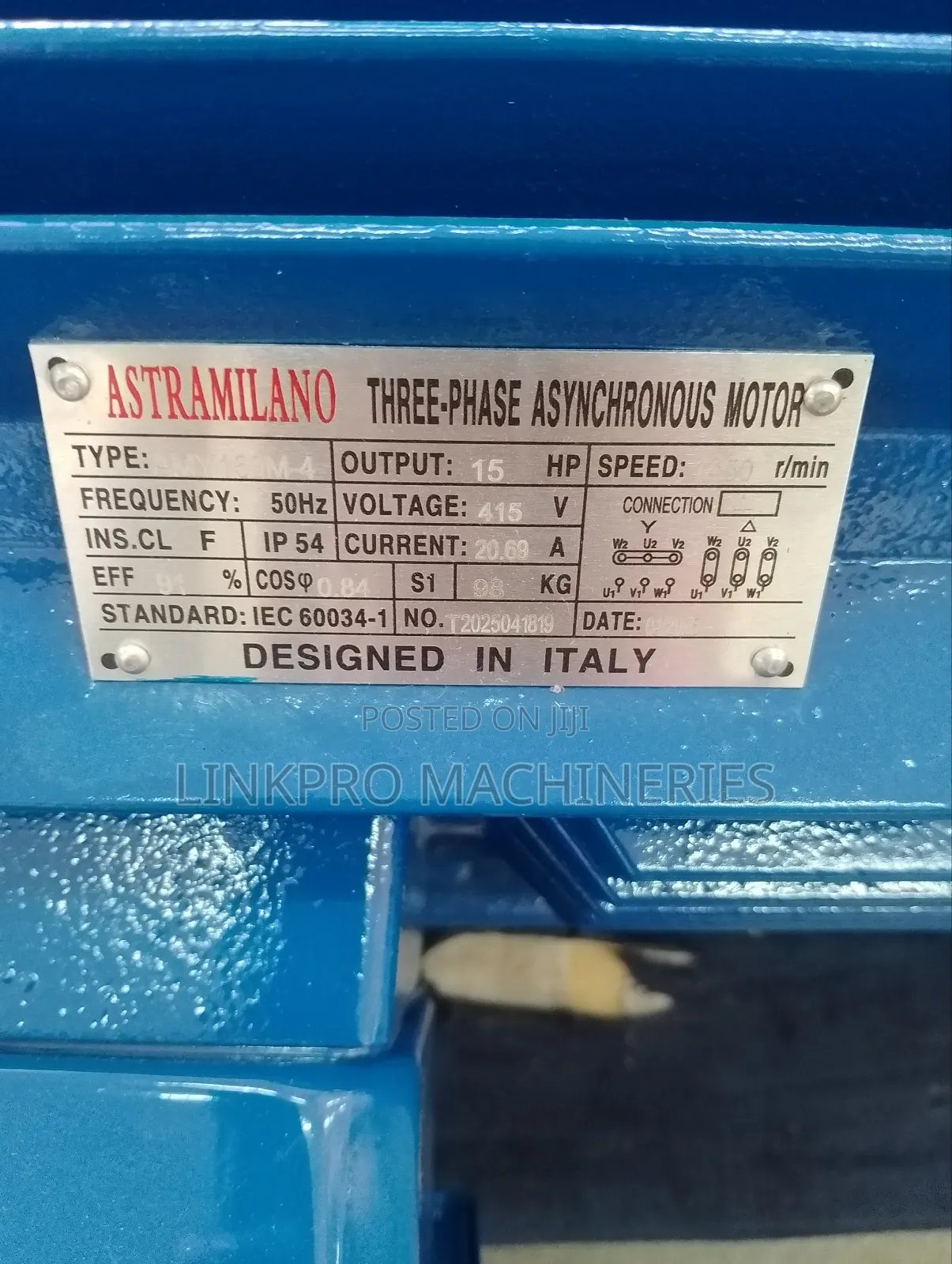15hp Three Phase Astramillano Low Speed Motor