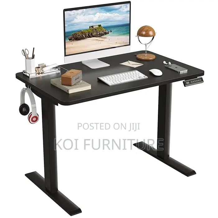 Office Desk; 1.6m Electric Height Adjustable Desk With Push Button