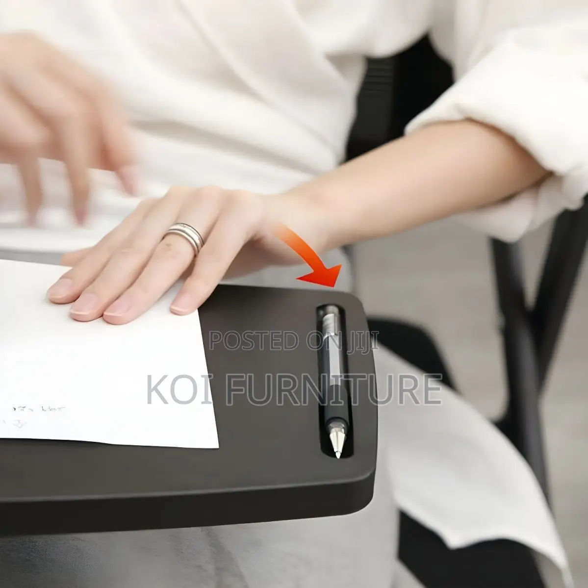 Office Chairs; Foldable School Chair With Writing Pad