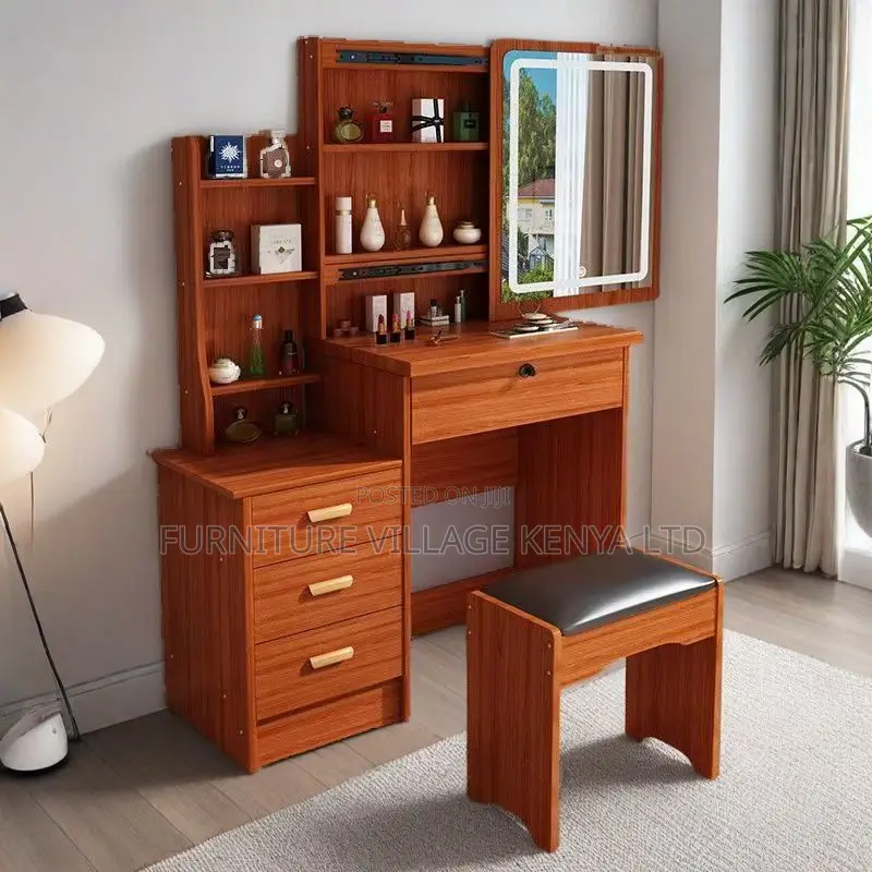 Dressers; Modern Dressing Table With Sliding Mirror