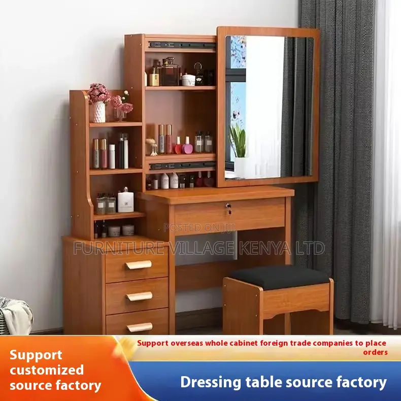 Dressers; Modern Dressing Table With Sliding Mirror