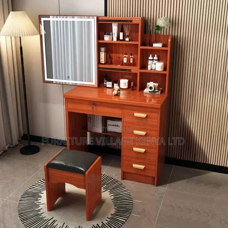 Dressers; Modern Dressing Table With Sliding Mirror