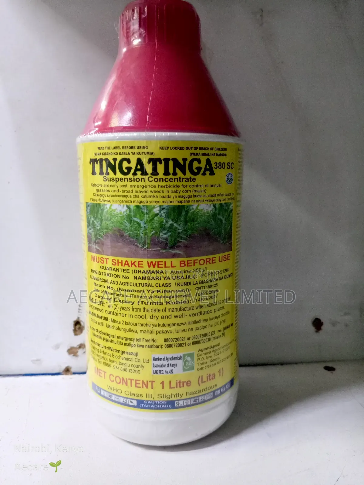 Tingatinga 380sc Selective Herbicide for Maize 1litre