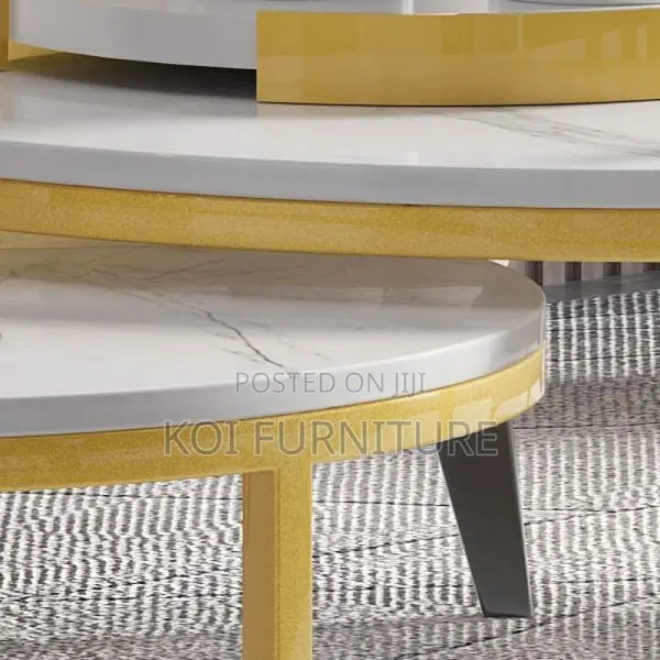 Coffee Table : Set of 2 Nesting Coffee Tables With Marble-Effect Top