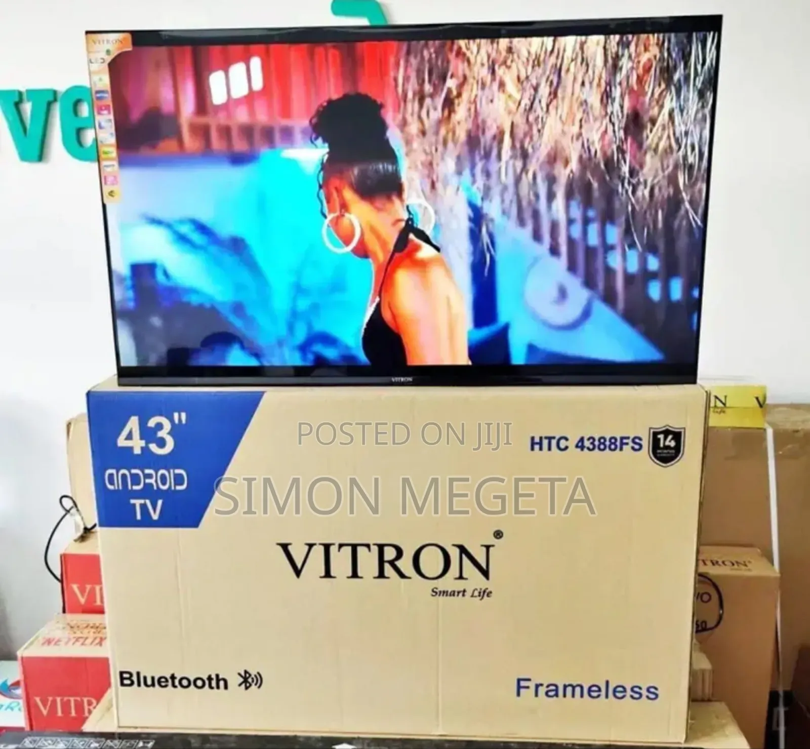 Vitron 43 Inch Tv Frameless Smart Android Tv Htc43/Bluetooth/Netflix