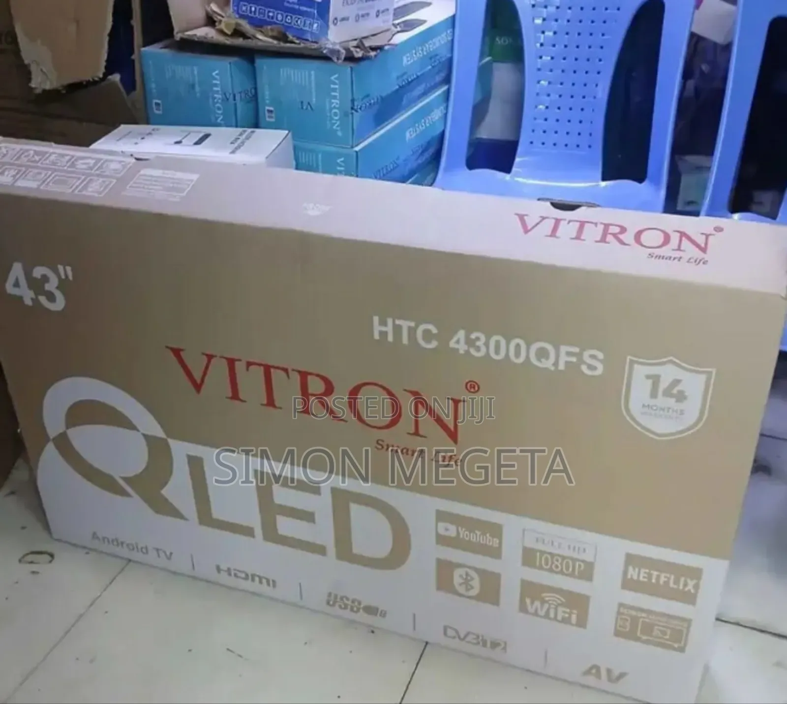 Vitron 43 Inch Qled Tv Frameless Smart Android Tv Htc43/Bt/Primevideo