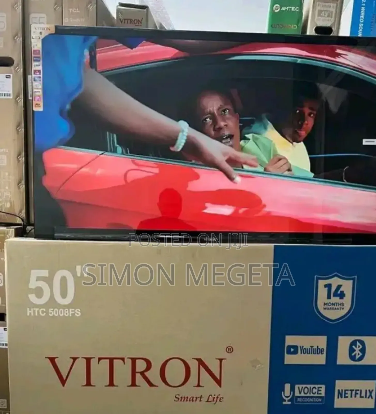 Vitron 50 Inch Tv Frameless Smart Android Tv Htc43/Bluetooth /14months