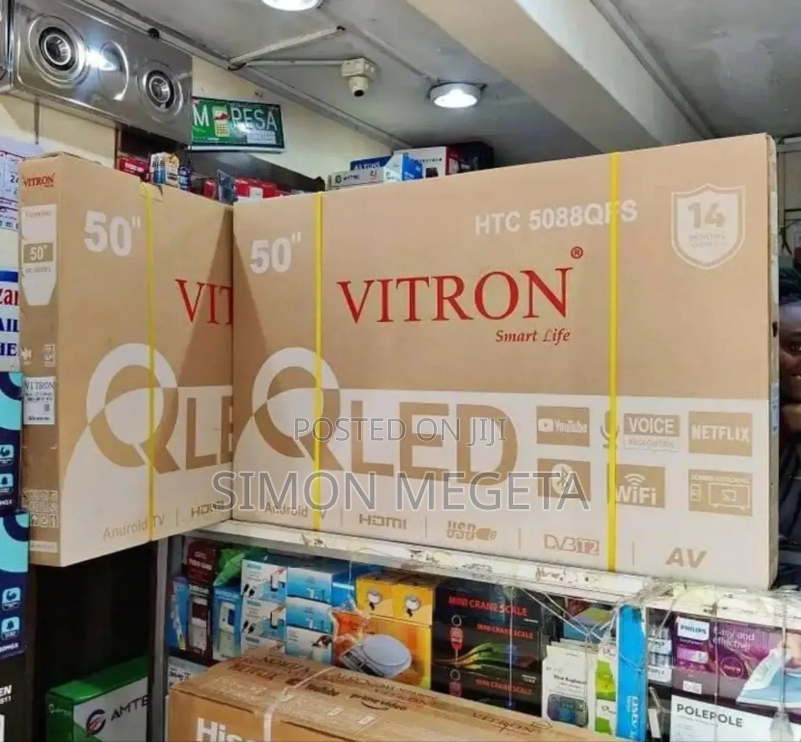 Vitron 50 Inch Qled Tv Frameless Smart Android Tv Htc43/Bluetooth