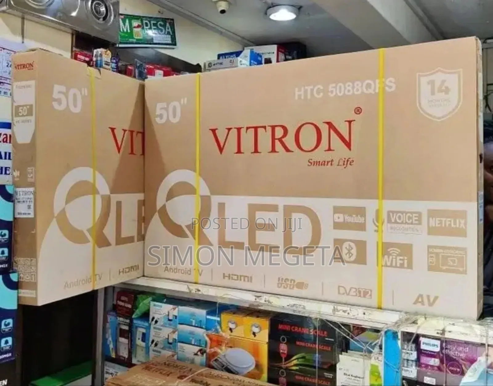 Vitron 50 Inch Qled Tv Frameless Smart Android Tv Htc43/Bluetooth