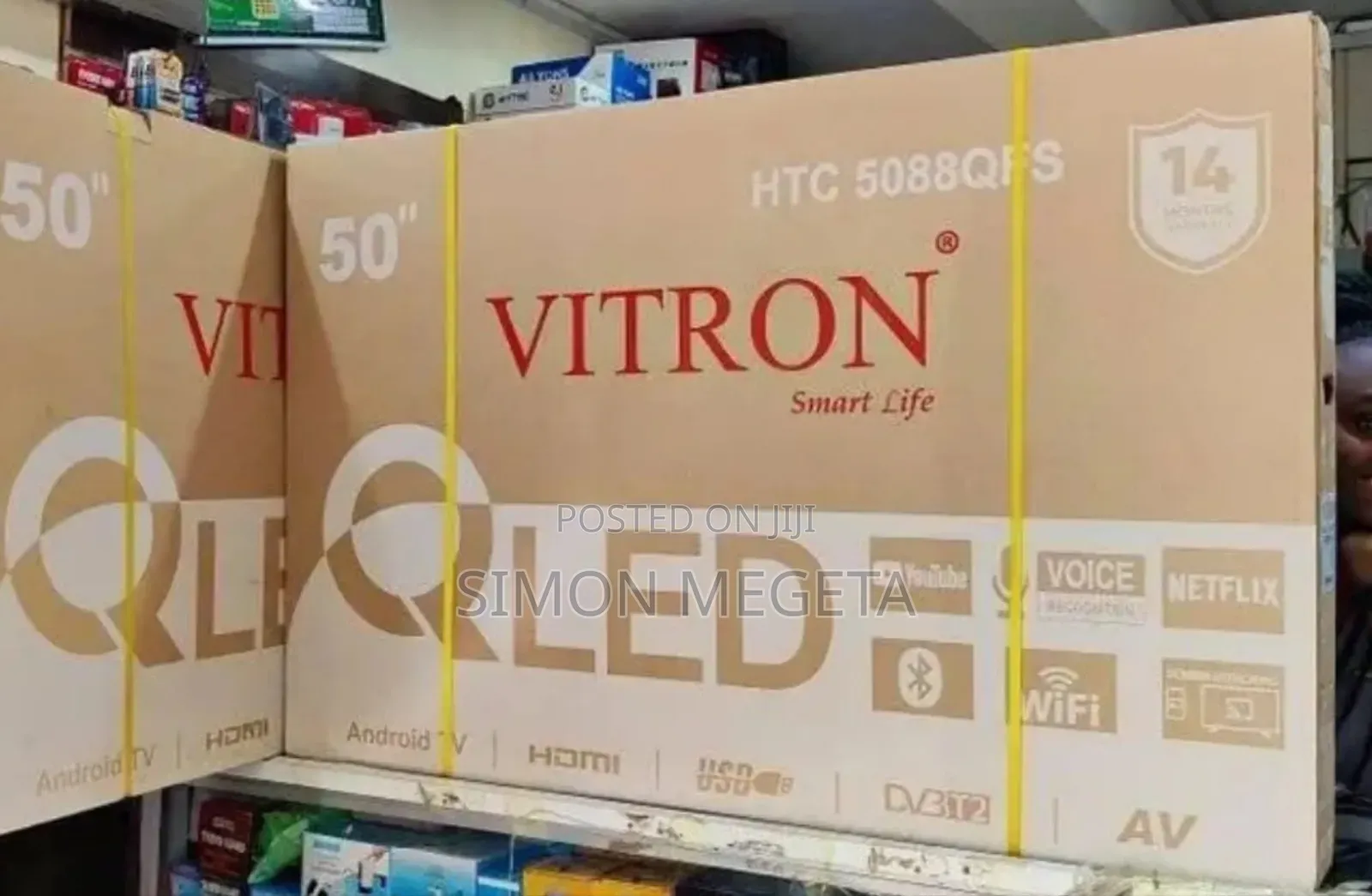 Vitron 50 Inch Qled Tv Frameless Smart Android Tv Htc43/Bt/Netflix