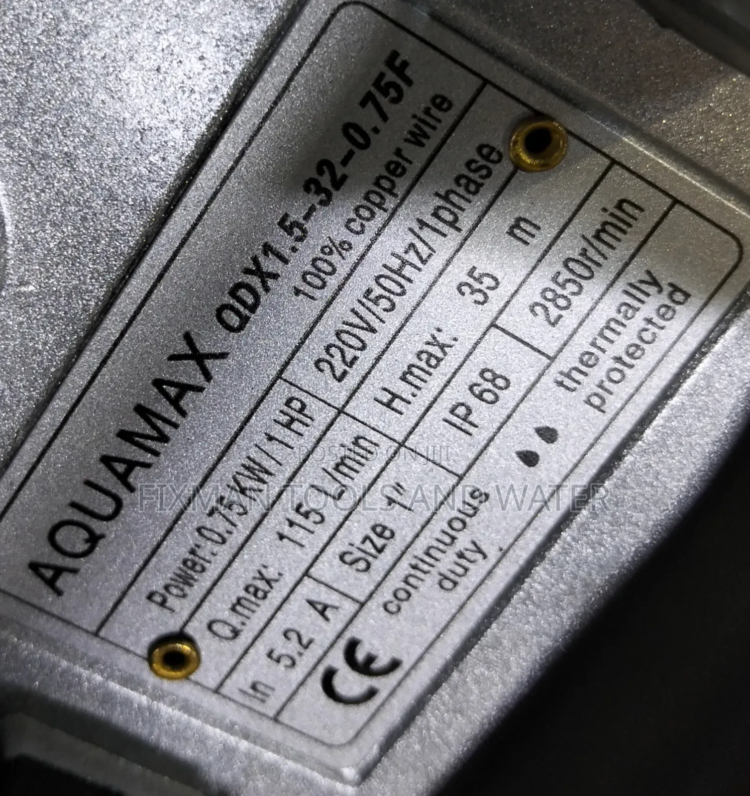 High Pressure Aquamax Submersible Water Pump 1 Hp 750w 35m Head