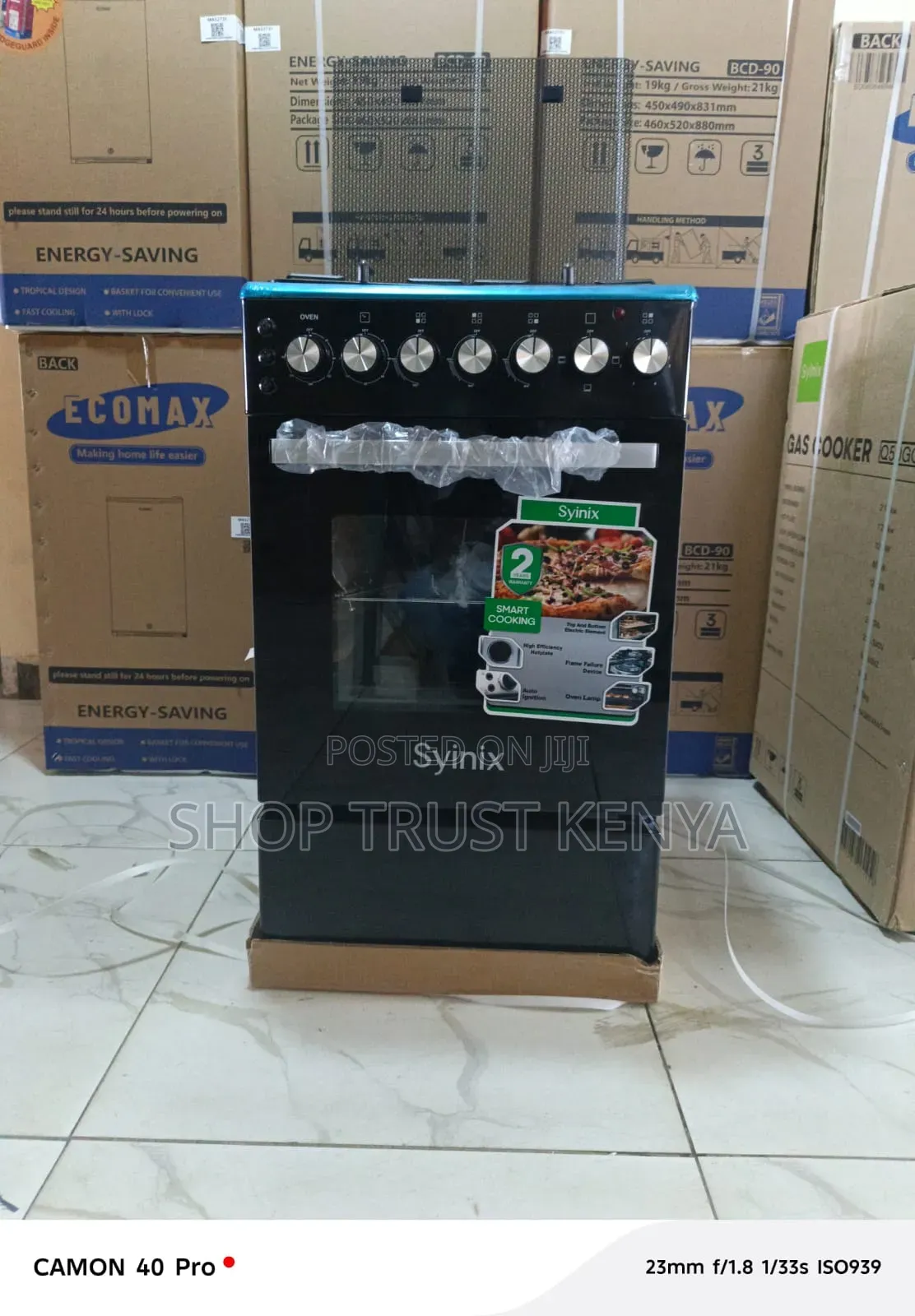 Syinix Cooker 50 by 55, 3+1 Jet Burner, Auto Ignition