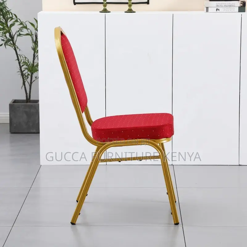 Stackable Armless Red Banquet Boardroom Chair