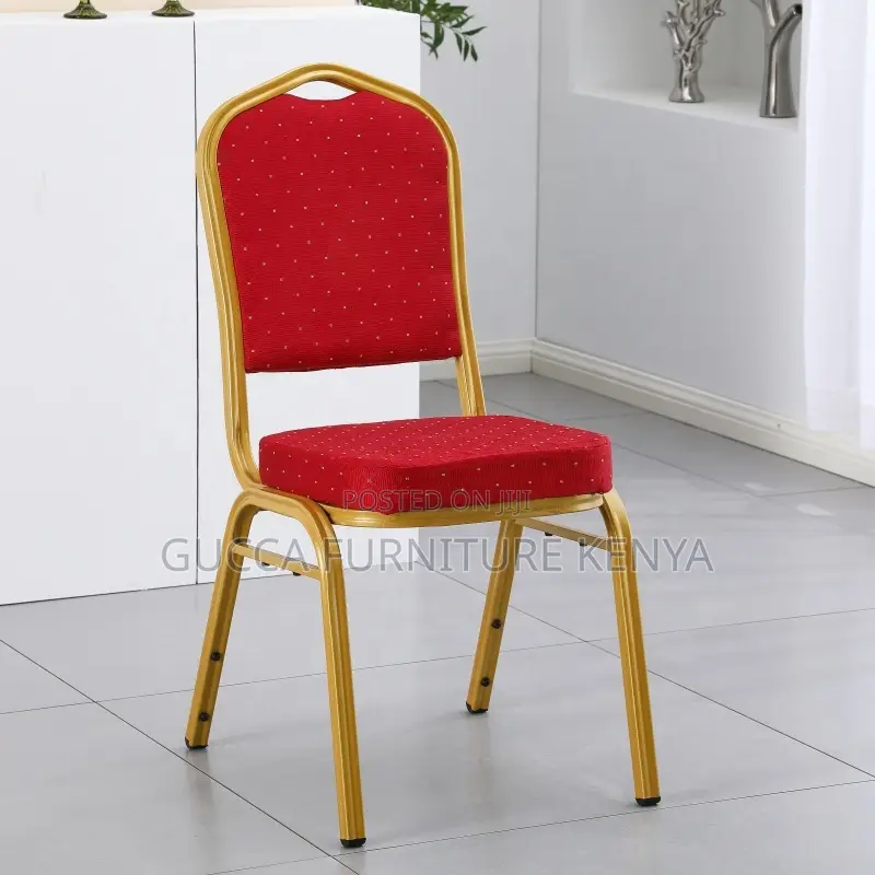 Stackable Armless Red Banquet Boardroom Chair