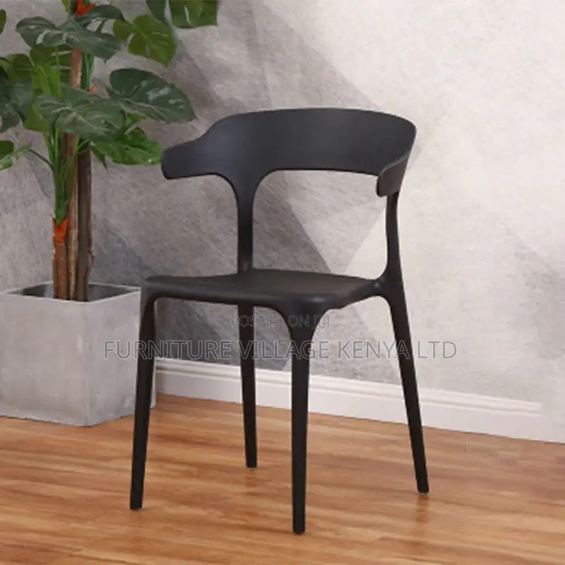 Dining Chair; Modern Style Arm Chair Plastic Open Back Dining Chair