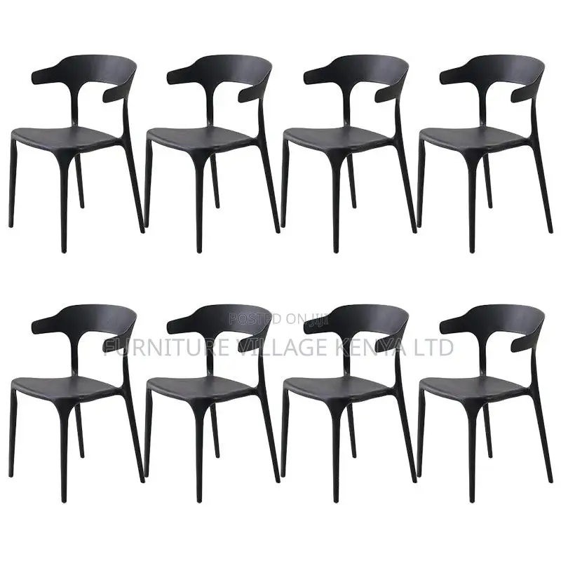 Dining Chair; Modern Style Arm Chair Plastic Open Back Dining Chair
