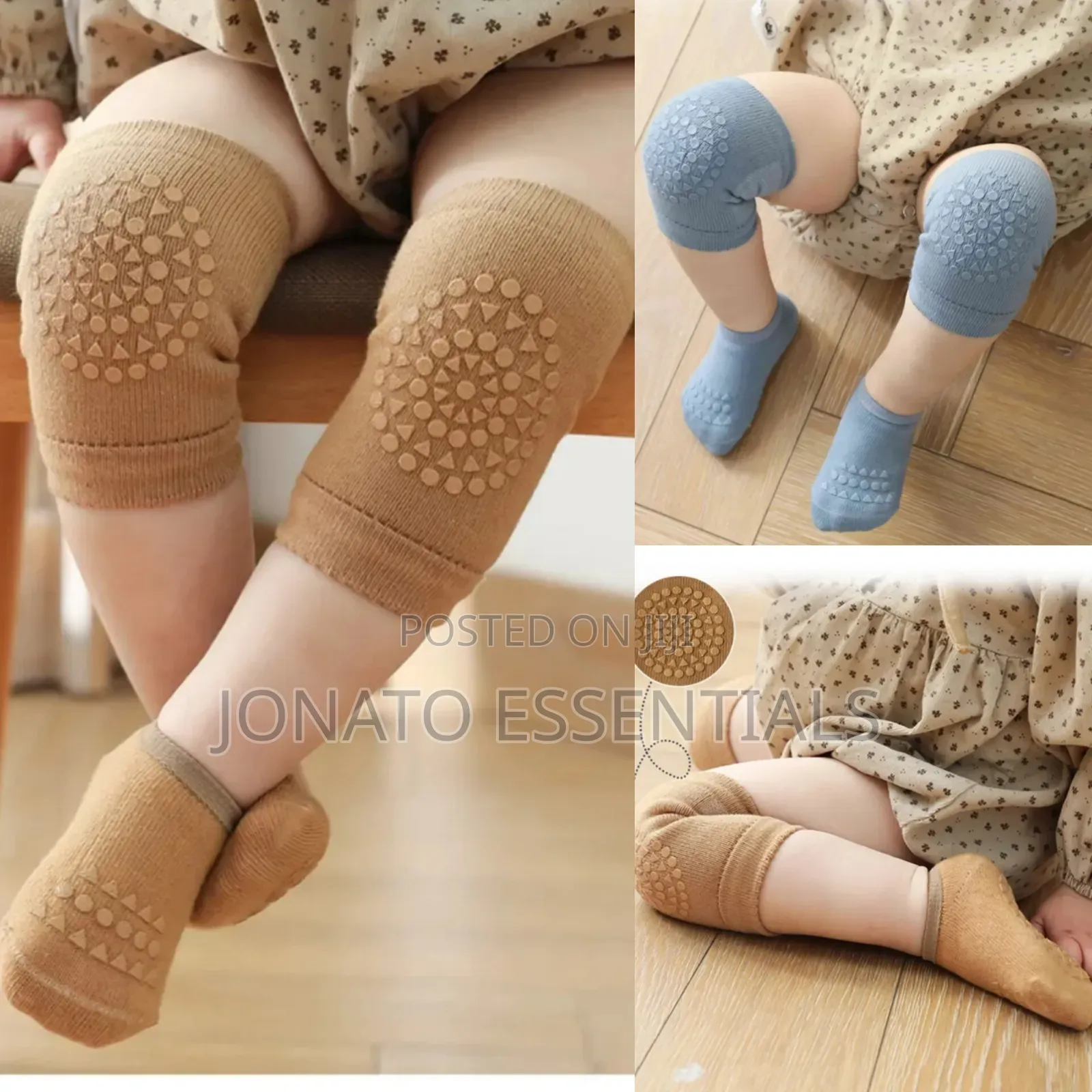 Anti-Slip Baby Crawling Knee Pads Matching Socks Set
