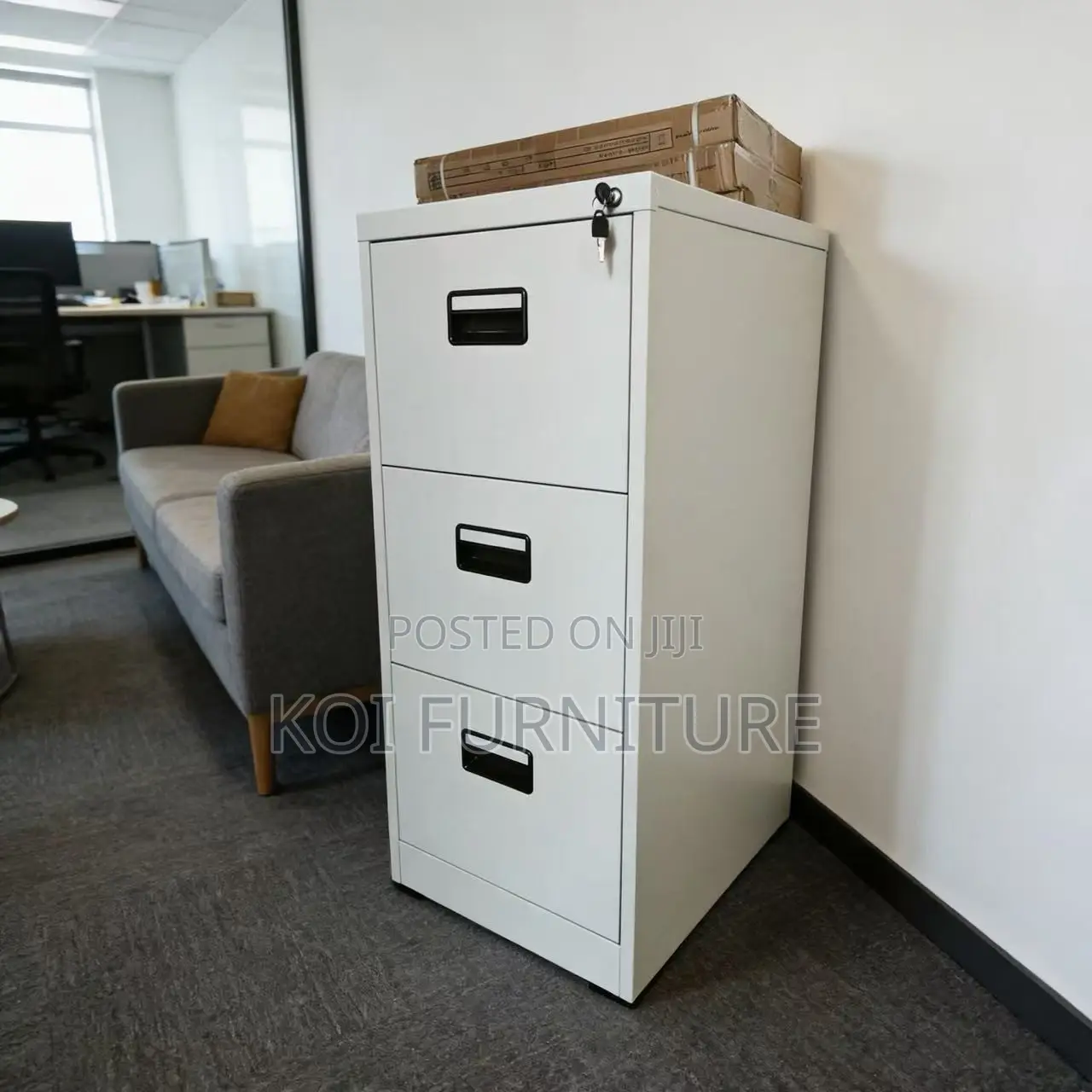 Office Cabinet; Three Lockers Steel Cabinet With Spacious Space