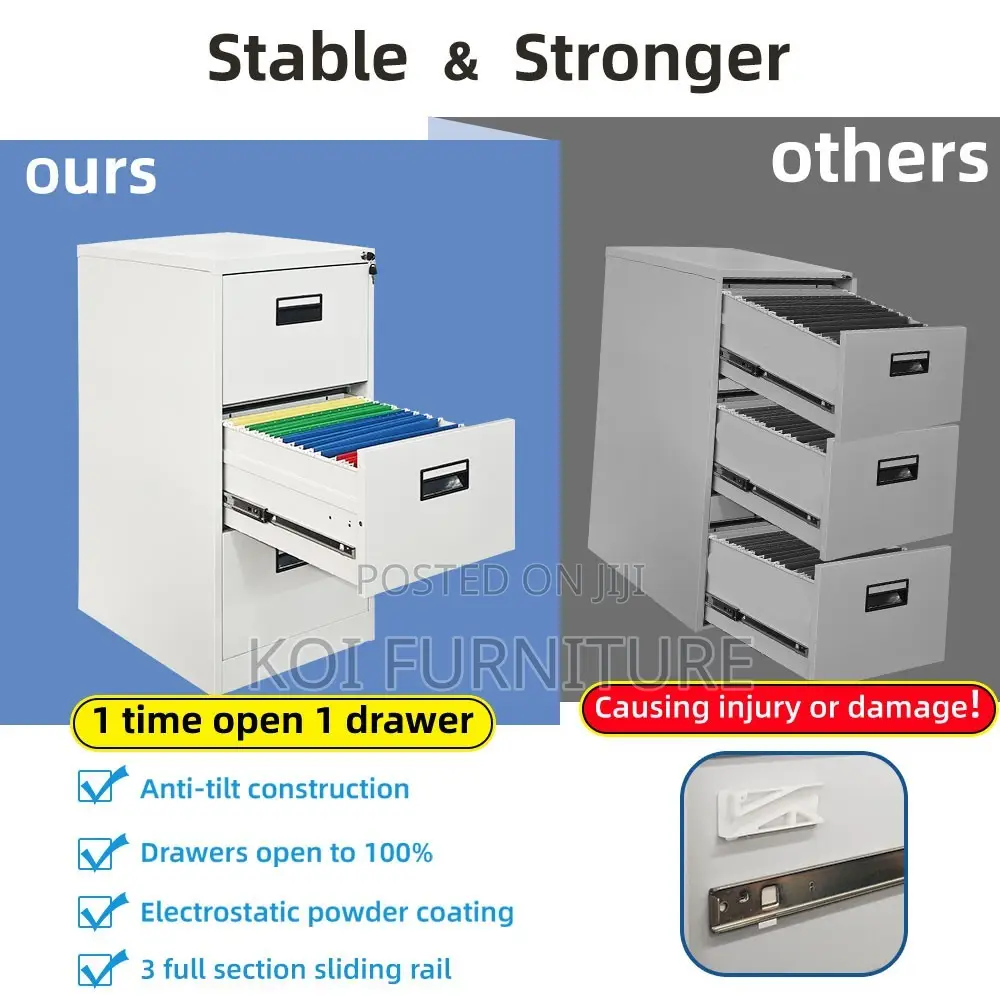 Office Cabinet; Three Lockers Steel Cabinet With Spacious Space