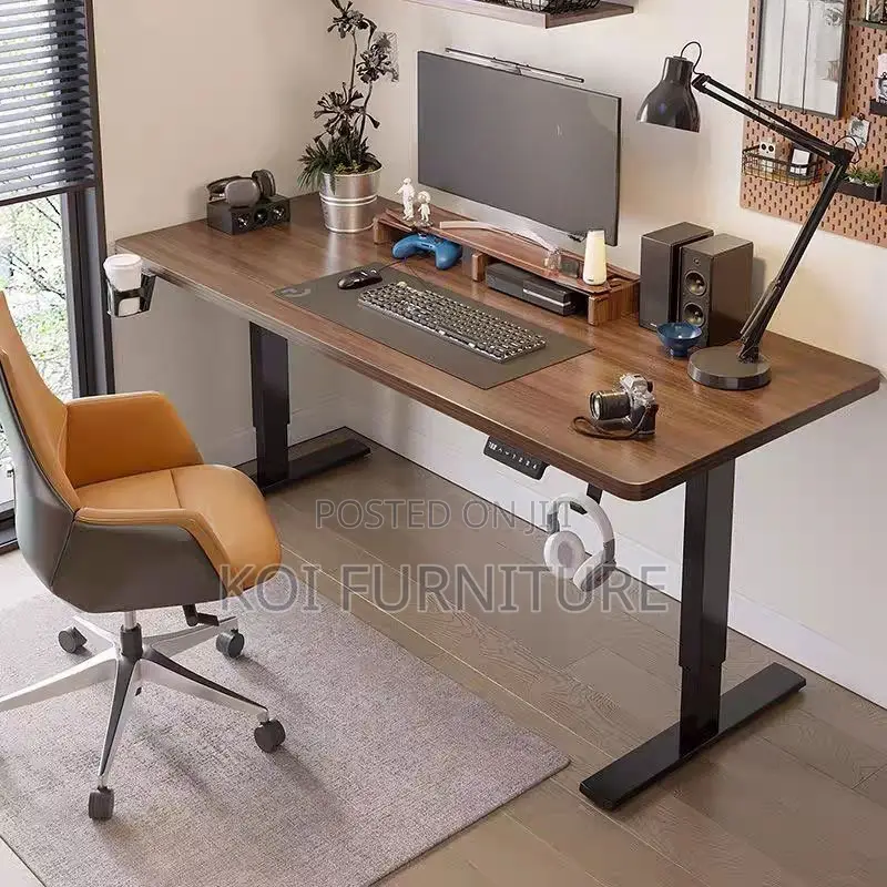 Office Desk; Brown Top 1200mm Ye4578 Adjustable PTRR Desk