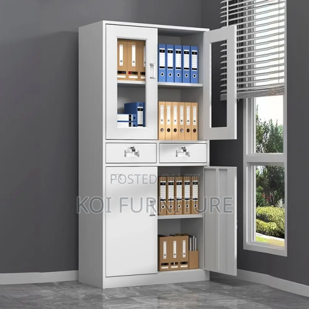 Office Cabinet; Two Doors Steel Grey Office Executive Compact Cabinet